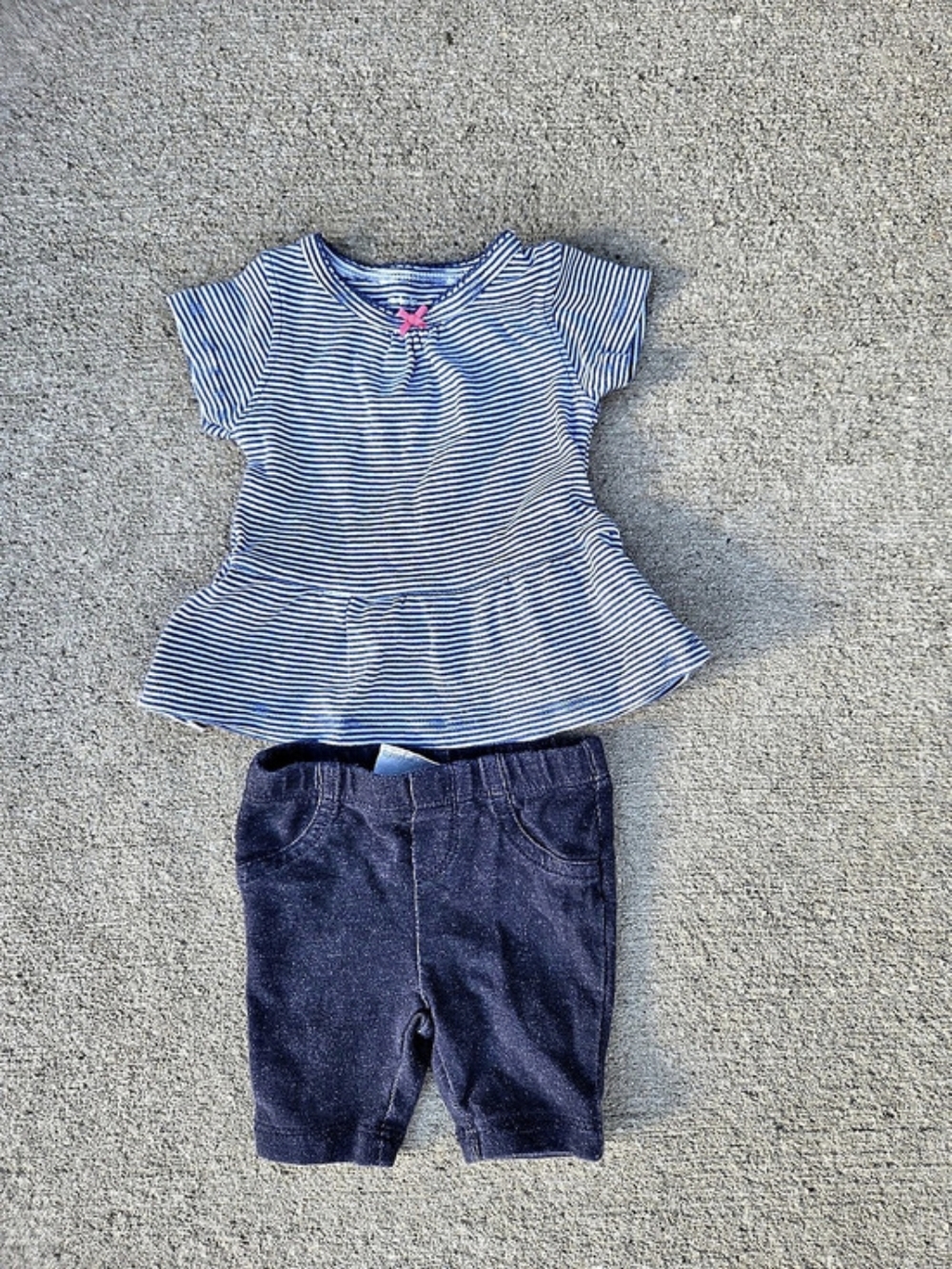 Carter's Striped Set in Blue & White Baby 3M Like New